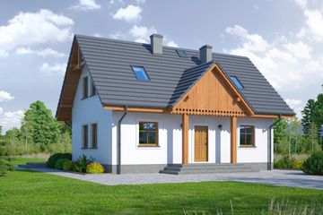  Projekt domu Hoczew 15 dws (KRP1904) - projekt domu parterowego z poddaszem - Zdjęcie 1