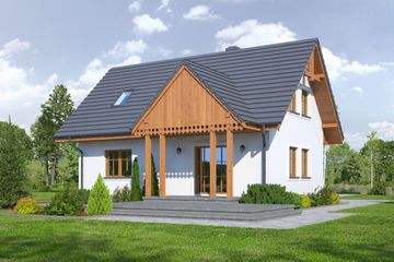  Projekt domu Hoczew 15 dws (KRP1904) - projekt domu parterowego z poddaszem - Zdjęcie 2