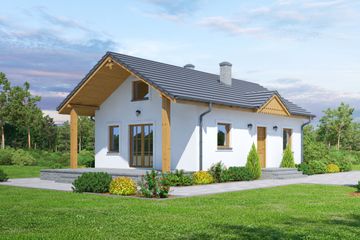  Projekt domu Miłków mały 3 (KRP1905) - projekt domu parterowego - Zdjęcie 1