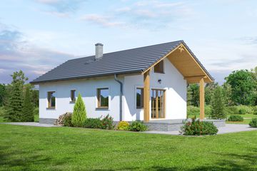  Projekt domu Miłków mały 3 (KRP1905) - projekt domu parterowego - Zdjęcie 2