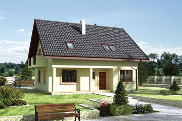  Projekt domu Gustaw (272) (KRD1452) - projekt domu parterowego z poddaszem - Zdjęcie 3