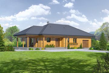  Projekt domu Piaseczno 3g dws (KRP1909) - projekt domu parterowego - Zdjęcie 1