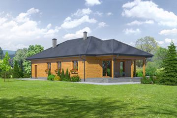  Projekt domu Piaseczno 3g dws (KRP1909) - projekt domu parterowego - Zdjęcie 2
