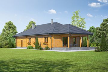  Projekt domu Piaseczno 3gg dw (KRP1910) - projekt domu parterowego - Zdjęcie 2