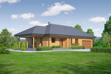  Projekt domu Piaseczno 3gg dws (KRP1911) - projekt domu parterowego - Zdjęcie 1