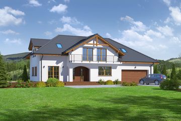  Projekt domu Sławków ggx (KRP1915) - projekt domu parterowego z poddaszem - Zdjęcie 1