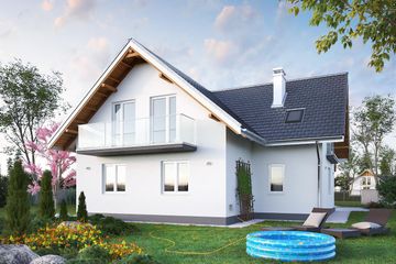  Projekt domu Karmel - murowana – ceramika (KRD1108) - projekt domu parterowego z poddaszem - Zdjęcie 2