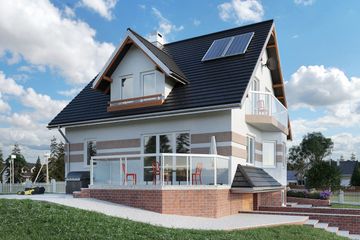  Projekt domu Onyks - murowana – ceramika (KRD1543) - projekt domu parterowego z poddaszem - Zdjęcie 2