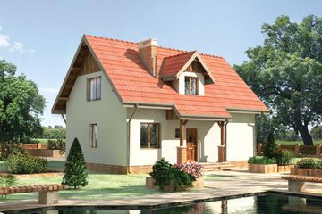  Projekt domu Kos (372) (KRD1118) - projekt domu parterowego z poddaszem - Zdjęcie 3