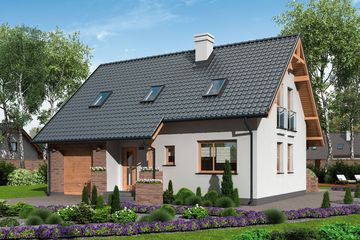  Projekt domu Lamia 4 (SLN2400) - projekt domu parterowego z poddaszem - Zdjęcie 1