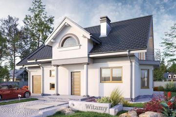  Projekt domu Chaber Lux (985) (KRD1696) - projekt domu parterowego z poddaszem - Zdjęcie 2