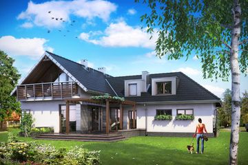  Projekt domu Tal - murowana – beton komórkowy (KRD1700) - projekt domu parterowego z poddaszem - Zdjęcie 2