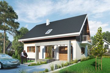  Projekt domu Oberek (1594) (KRD1168) - projekt domu parterowego z poddaszem - Zdjęcie 3