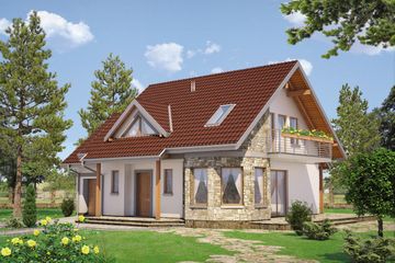  Projekt domu Majka Rex (934) (KRD1726) - projekt domu parterowego z poddaszem - Zdjęcie 3