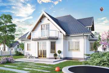  Projekt domu Rezeda (593) (KRD1197) - projekt domu parterowego z poddaszem - Zdjęcie 2
