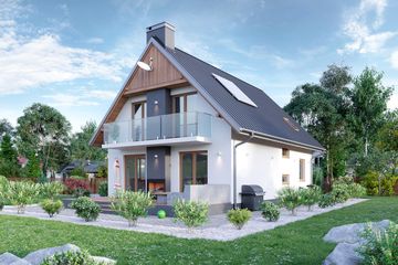  Projekt domu Słowik (625) (KRD1210) - projekt domu parterowego z poddaszem - Zdjęcie 2