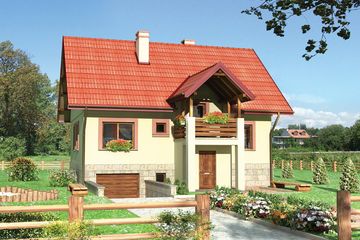 Projekt domu Mak (439) - parterowy z poddaszem dom o powierzchni 137,90 m², dach dwuspadowy - ujęcie 2