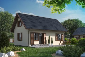  Projekt domu D67 - Paulinka I wersja drewniana (WAI1244) - projekt domu parterowego z poddaszem - Zdjęcie 2