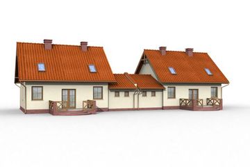  Projekt domu Rio Grande - Bliźniak (jeden segment) (SLN1065) - projekt domu parterowego z poddaszem - Zdjęcie 3