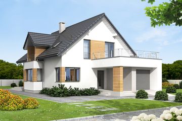  Projekt domu Bakardi (WOF1077) - projekt domu parterowego z poddaszem - Zdjęcie 1