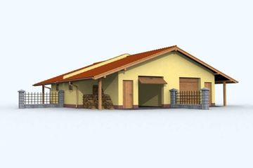 Projekt garażu G90 cztery segmenty, projekty garaży - parterowy dom o powierzchni 156 m², dach dwuspadowy - ujęcie 3
