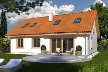  Projekt domu Kinga wersja B pojedynczy garaż (WRD2468) - projekt domu parterowego z poddaszem - Zdjęcie 2