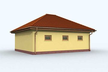 Projekt garażu G108 - parterowy dom o powierzchni 50,14 m², dach kopertowy - ujęcie 3