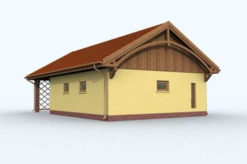  Projekt garażu G118 garaż dwustanowiskowy z wiatą i pomieszczeniem gospodarczym (SLN1211) - projekt garażu parterowego - Zdjęcie 4