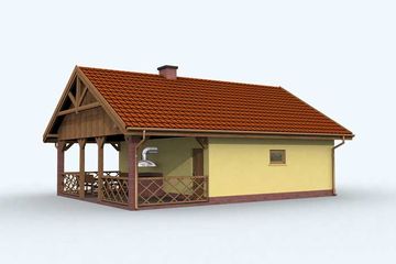  Projekt garażu G121 garaż jednostanowiskowy z werandą i pomieszczeniem gospodarczym (SLN1218) - projekt garażu parterowego - Zdjęcie 3