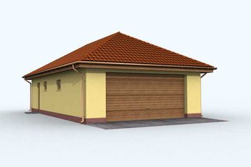  Projekt garażu G124 garaż trzystanowiskowy z pomieszczeniem gospodarczym (SLN1221) - projekt garażu parterowego - Zdjęcie 3