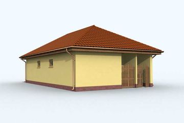  Projekt garażu G124 garaż trzystanowiskowy z pomieszczeniem gospodarczym (SLN1221) - projekt garażu parterowego - Zdjęcie 4