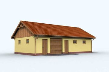  Projekt garażu G126 garaż trzystanowiskowy z pomieszczeniem gospodarczym (SLN1223) - projekt garażu parterowego - Zdjęcie 4
