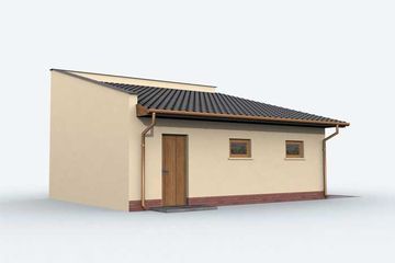  Projekt garażu G129 garaż dwustanowiskowy z pomieszczeniem gospodarczym (SLN1226) - projekt garażu parterowego - Zdjęcie 4