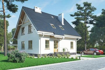  Projekt domu Dzwonek (176) (KRD1057) - projekt domu parterowego z poddaszem - Zdjęcie 3