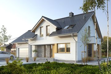  Projekt domu Praktyczny 4A (WAW1001) - projekt domu parterowego z poddaszem - Zdjęcie 1