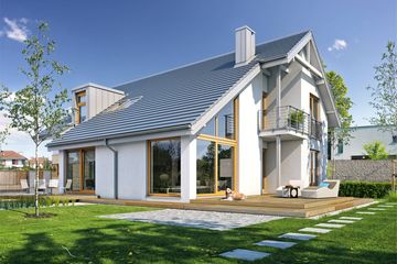  Projekt domu Doskonały 3 (WAW1007) - projekt domu parterowego z poddaszem - Zdjęcie 2