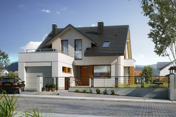  Projekt domu Praktyczny 1 (WAW1014) - projekt domu parterowego z poddaszem - Zdjęcie 1