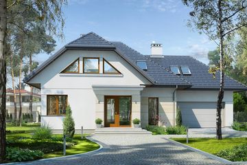  Projekt domu Stylowy 2 (WAW1019) - projekt domu parterowego z poddaszem - Zdjęcie 1