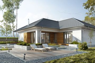  Projekt domu Dobry 3 (WAW1025) - projekt domu parterowego - Zdjęcie 2