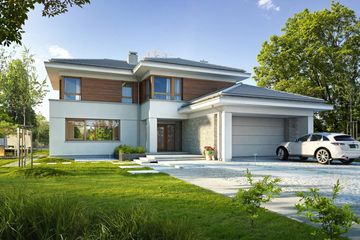  Projekt domu Wyjątkowy 1 (WAW1027) - projekt domu z pełnym piętrem - Zdjęcie 1