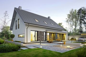  Projekt domu Atrakcyjny 3A (WAW1033) - projekt domu parterowego z poddaszem - Zdjęcie 1