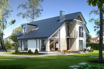  Projekt domu Doskonały 2 en (WAW1036) - projekt domu parterowego z poddaszem - Zdjęcie 2