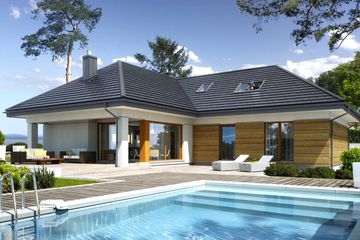  Projekt domu Kameralny 3 (WAW1038) - projekt domu parterowego z poddaszem - Zdjęcie 2