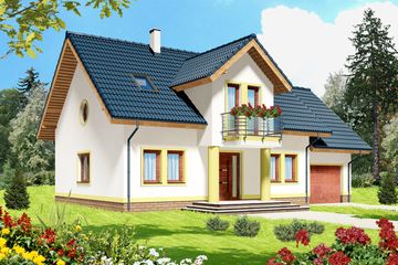  Projekt domu Hestia (WOE1091) - projekt domu parterowego z poddaszem - Zdjęcie 1