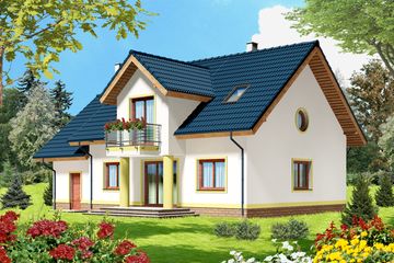  Projekt domu Hestia (WOE1091) - projekt domu parterowego z poddaszem - Zdjęcie 2