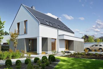  Projekt domu Prosty 2 (WAW1050) - projekt domu parterowego z poddaszem - Zdjęcie 1