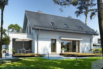  Projekt domu Prosty 2A (WAW1051) - projekt domu parterowego z poddaszem - Zdjęcie 2