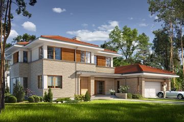  Projekt domu Przestronny 1 (WAW1053) - projekt domu z pełnym piętrem - Zdjęcie 1