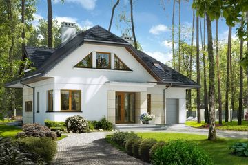  Projekt domu Stylowy 1 (WAW1054) - projekt domu parterowego z poddaszem - Zdjęcie 1