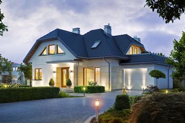  Projekt domu Stylowy 3 (WAW1055) - projekt domu parterowego z poddaszem - Zdjęcie 1